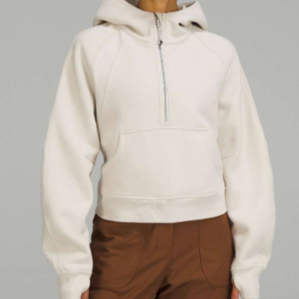 NEW Lululemon Scuba Oversized Half-Zip Hoodie - All Size, Color: Bone